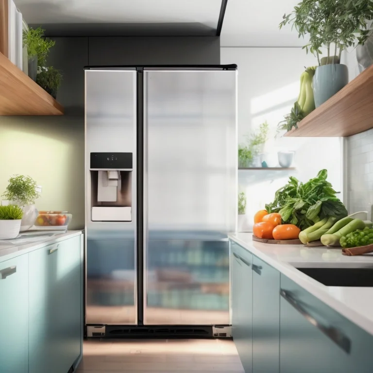 KI-gesteuerter Kühlschrank in moderner Küche